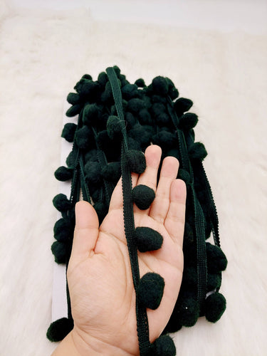9 yards x Wholesale Green Pom Pom Fringe Trim, Pompom Trimming, Tassels